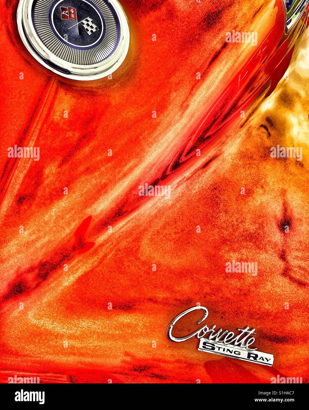 Corvette Stingray - Smartphone-aufgenommenes Stockfoto