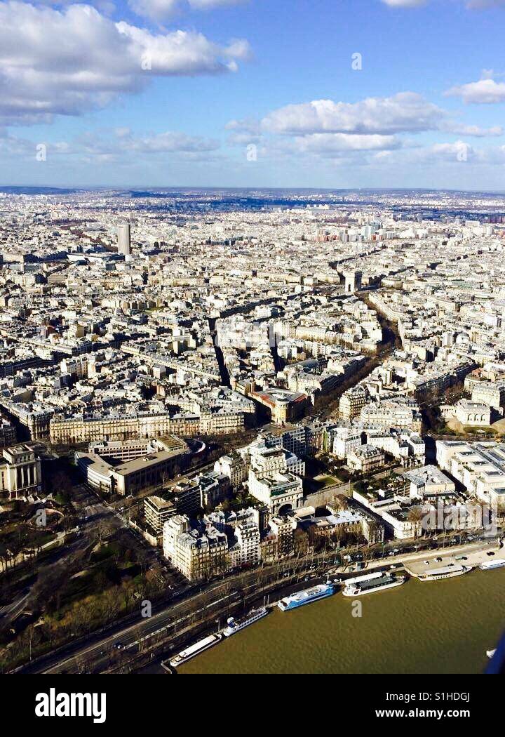 Paris von oben Stockfoto