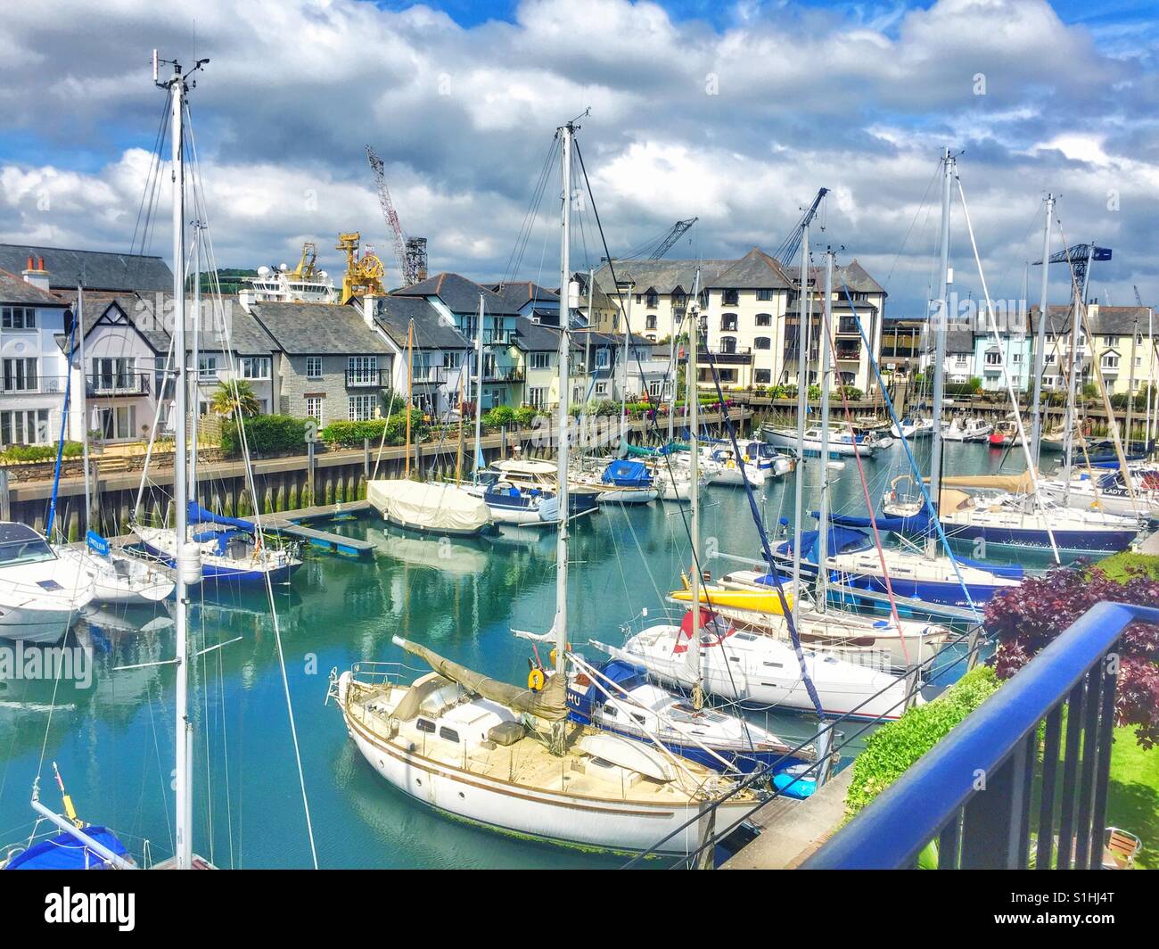 Hafen Pendennis Marina Village, Falmouth, Cornwall Stockfoto