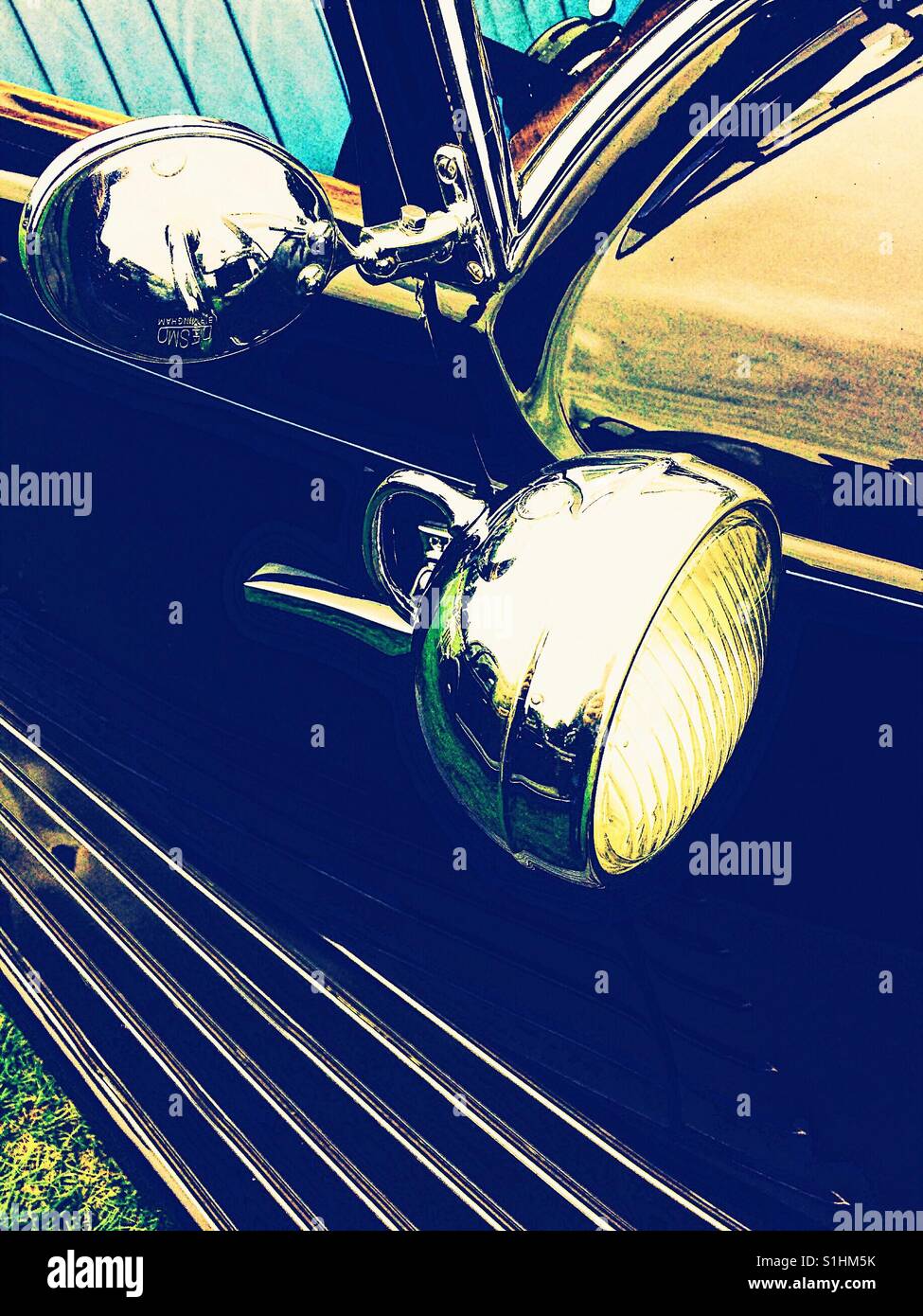 Oldtimer-detail - Smartphone-aufgenommenes Stockfoto