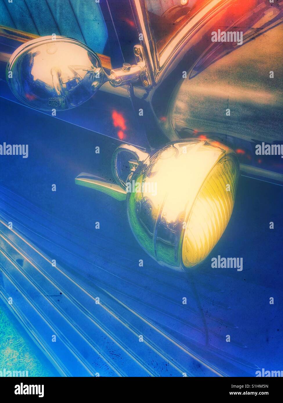 Oldtimer-Beleuchtung - Smartphone-aufgenommenes Stockfoto