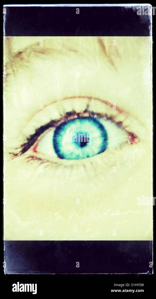 Grunge Blue Eye Stockfoto