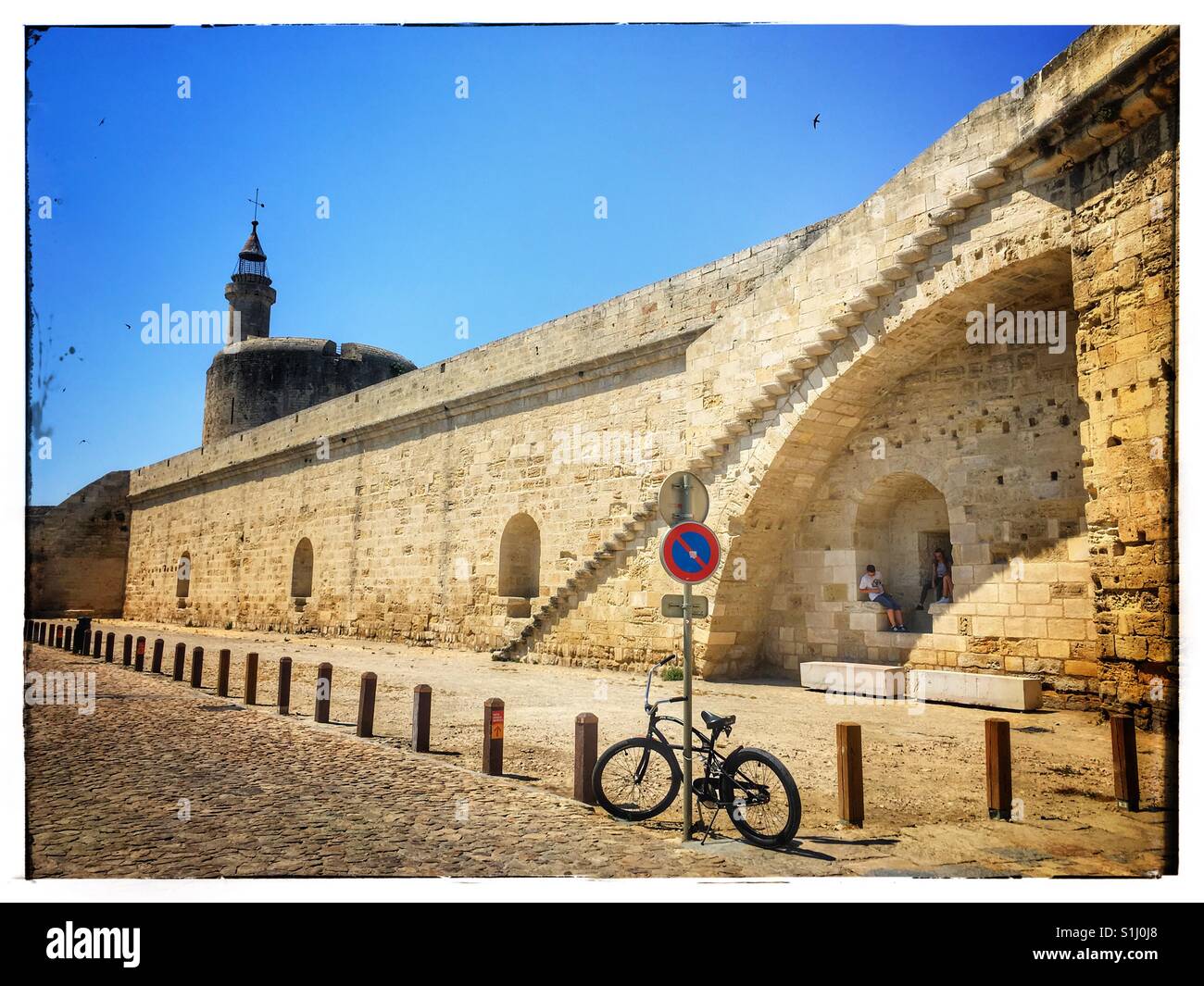 Remparts in Aigues-Mortes, Frankreich Stockfoto