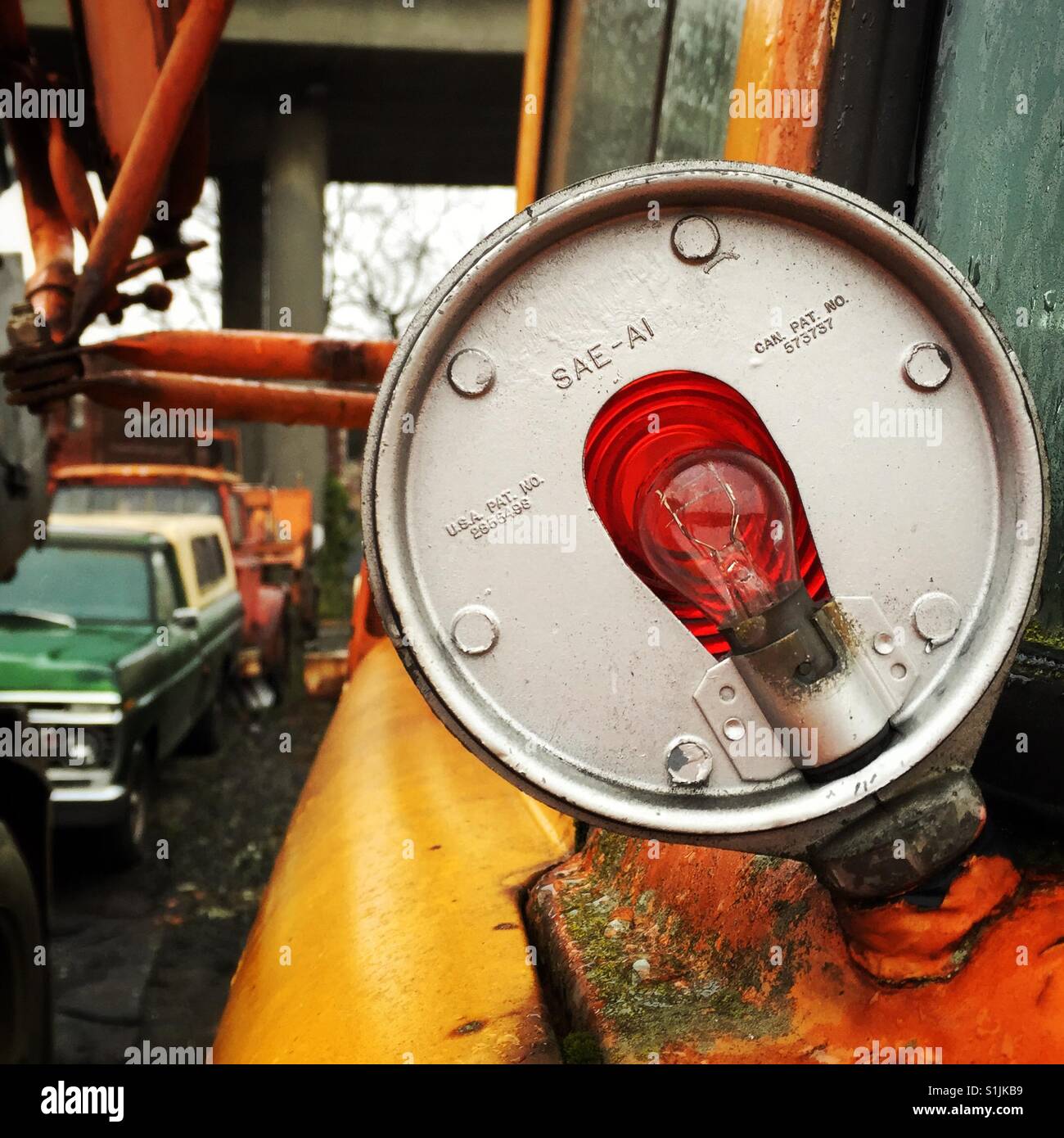 Vintage Pause Licht auf alten Ford truck Stockfoto