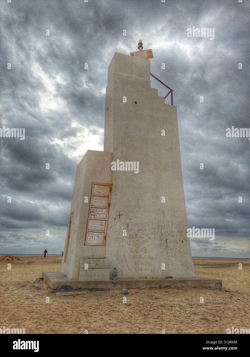 Gebäude am Strand auf der Insel Sal, Kap Verde - Smartphone-aufgenommenes Stockfoto