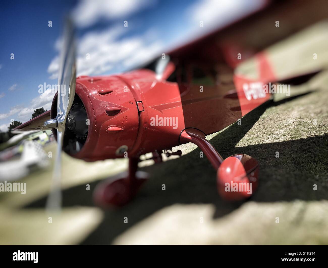 Oldtimer-Flugzeuge Flugzeug Cessna 165 Airmaster Stockfoto