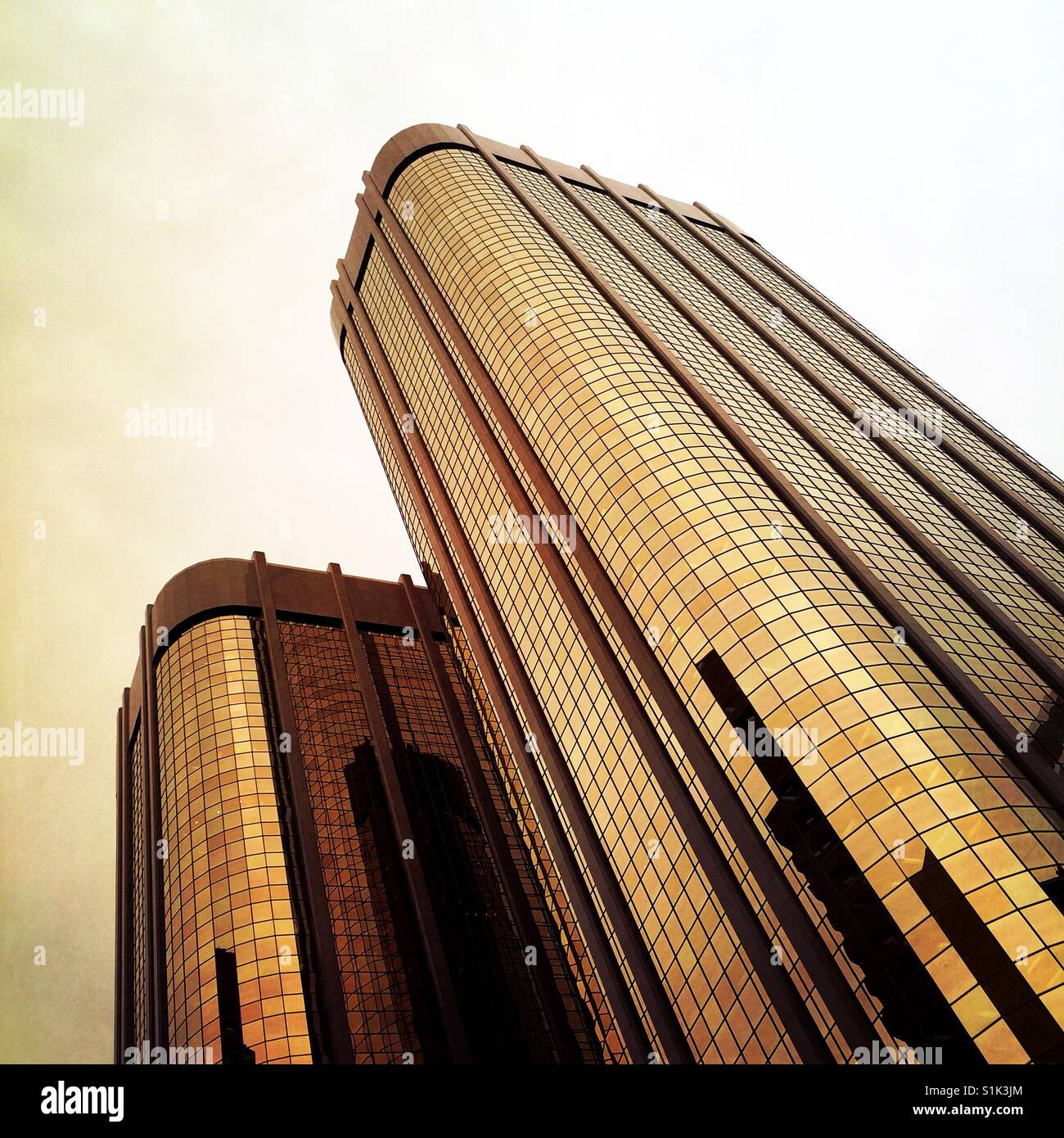 Die gold Farbglas Husky Towers in Calgary Alberta Stockfoto