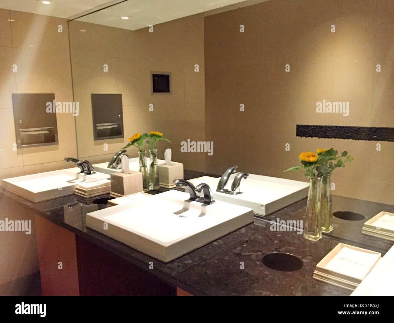 Moderne saubere öffentliche Bad, USA Stockfoto