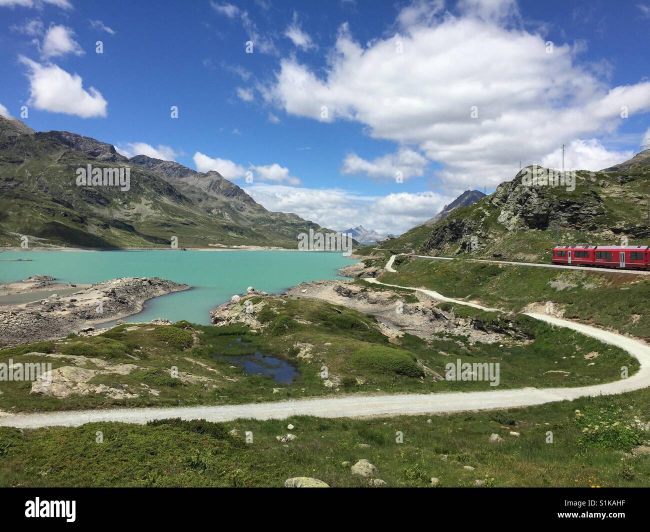 Weißen See, Berninapass. Die Schweiz. Stockfoto