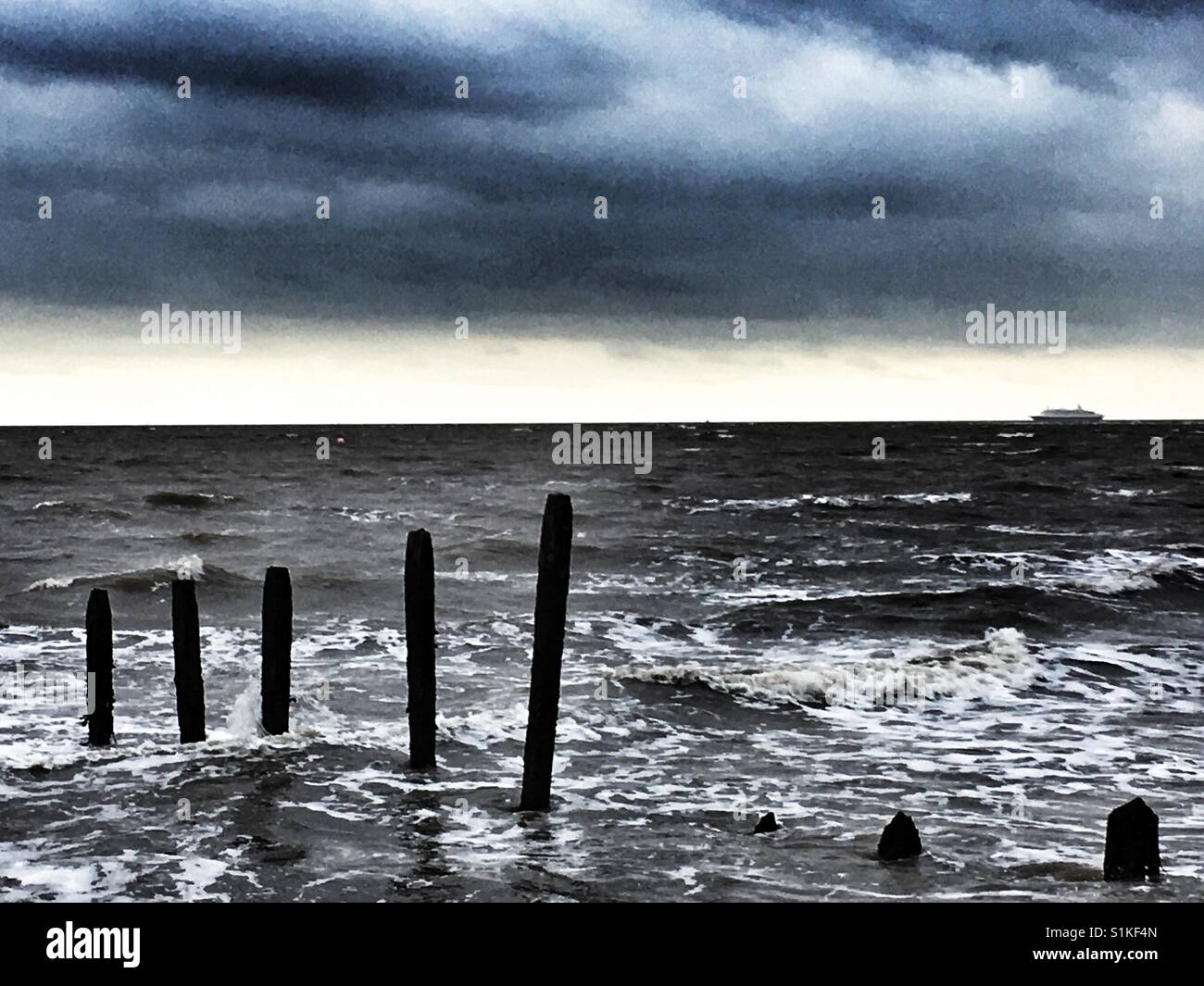 Nordseeküste Bawdsey Ferry Suffolk England - Smartphone-aufgenommenes Stockfoto