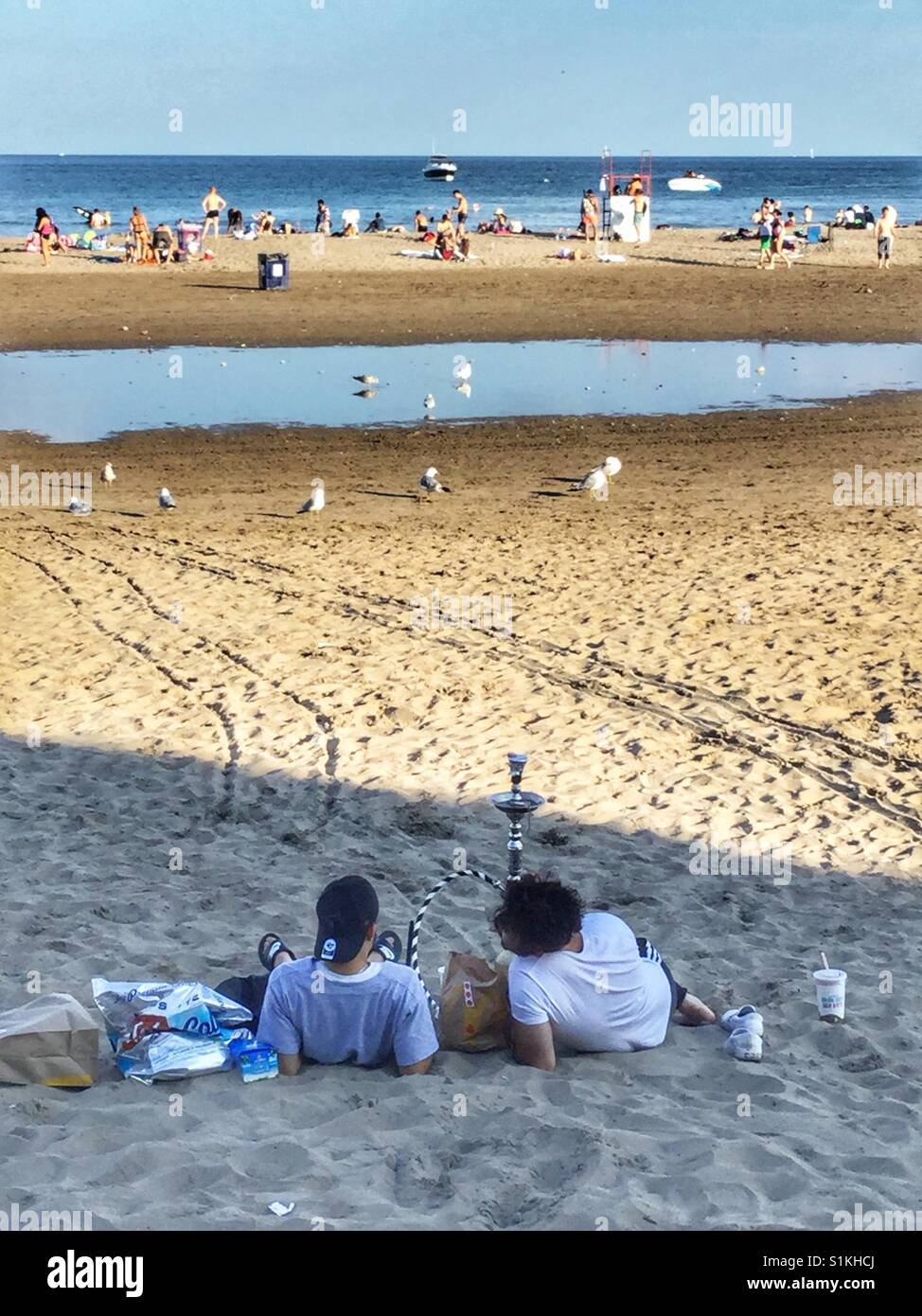 Woodbine Strandleben genießen. Stockfoto
