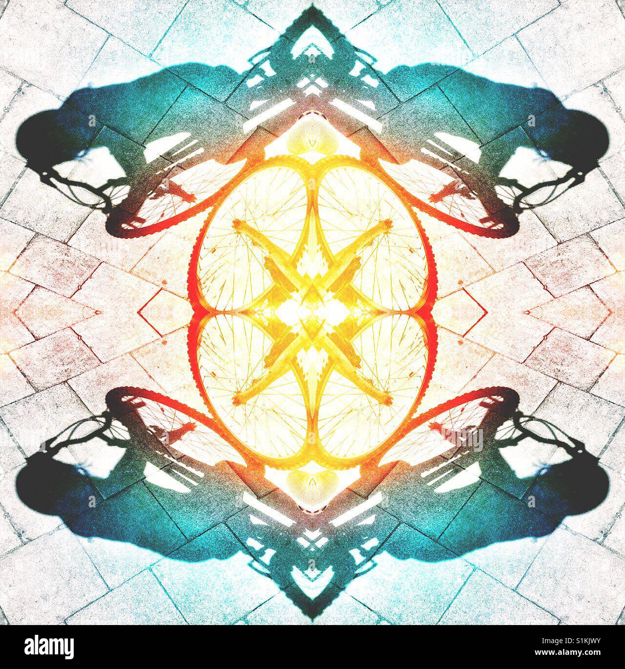 Sonnige Radtouren - Smartphone-aufgenommenes Stockfoto