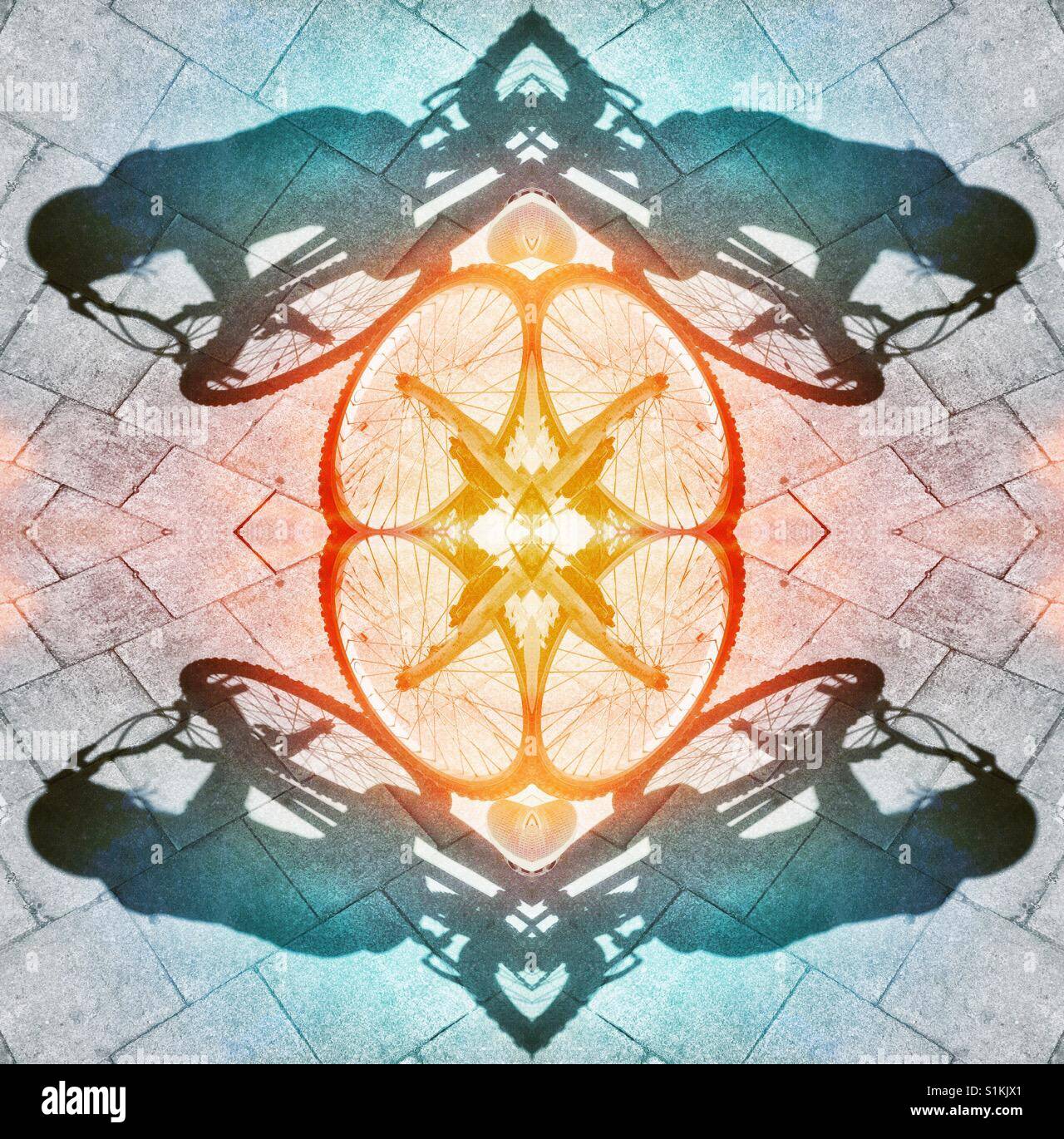 Sonnige Radtouren - Smartphone-aufgenommenes Stockfoto