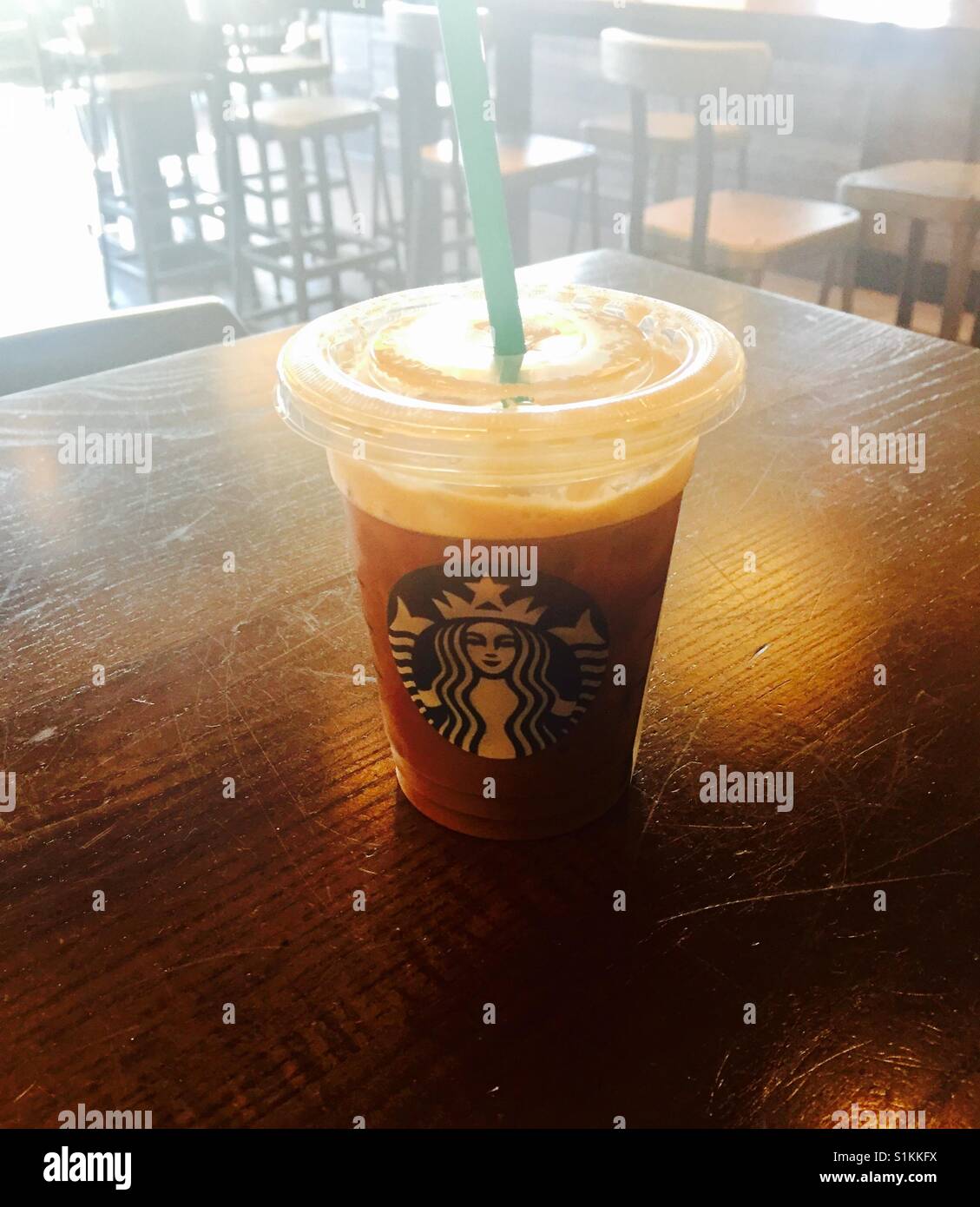 Starbucks "Double shot auf Eis" Stockfoto