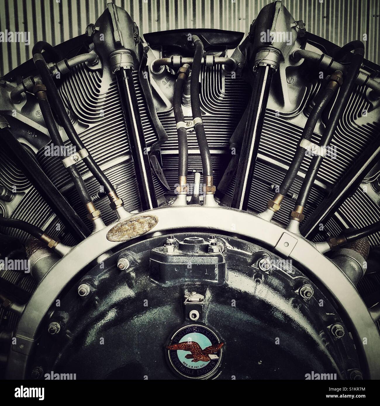 Krieg-Zeit-Flugzeugmotor Stockfoto