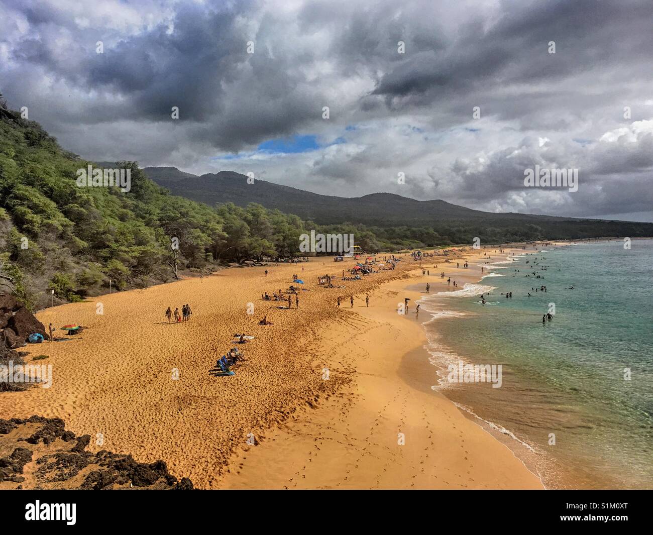 Großer Strand, Makena, Maui Stockfoto