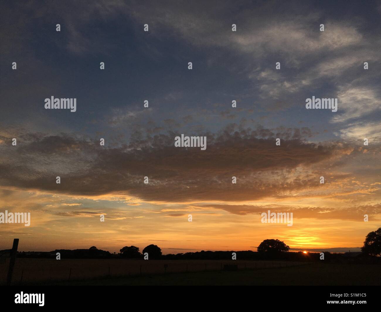 Sonnenuntergang über Norfolk, England Stockfoto