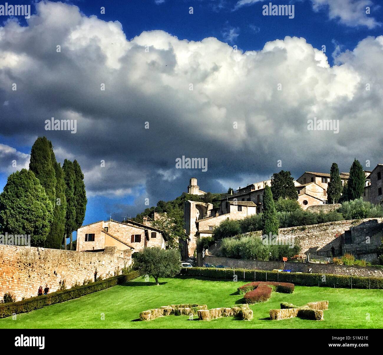 Malerische Aussicht auf Assisi, Italien. Stockfoto