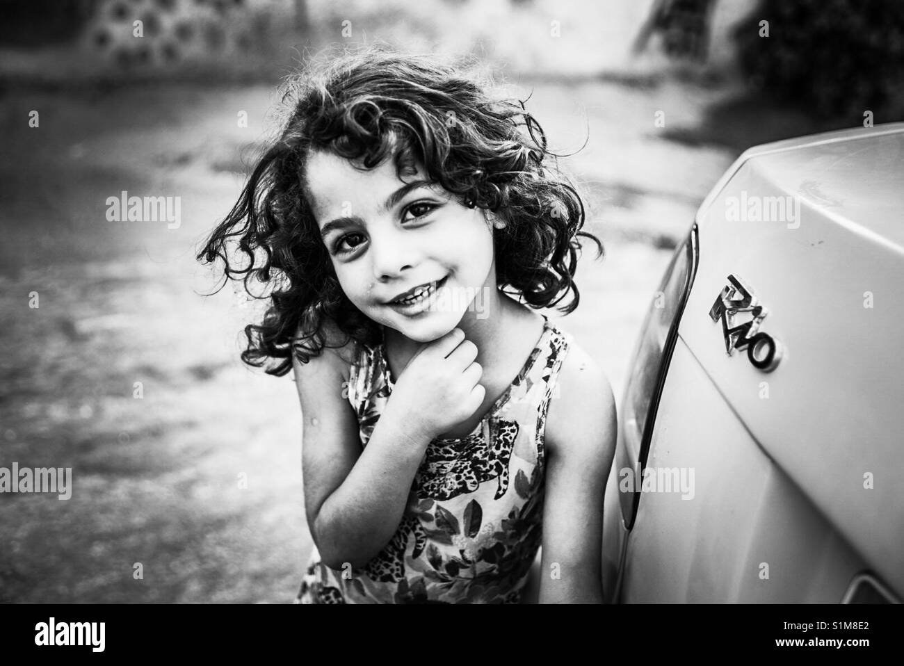 Ein palästinensischer Flüchtling Mädchen in Aida Camp, Bethlehem, Palästina. Stockfoto