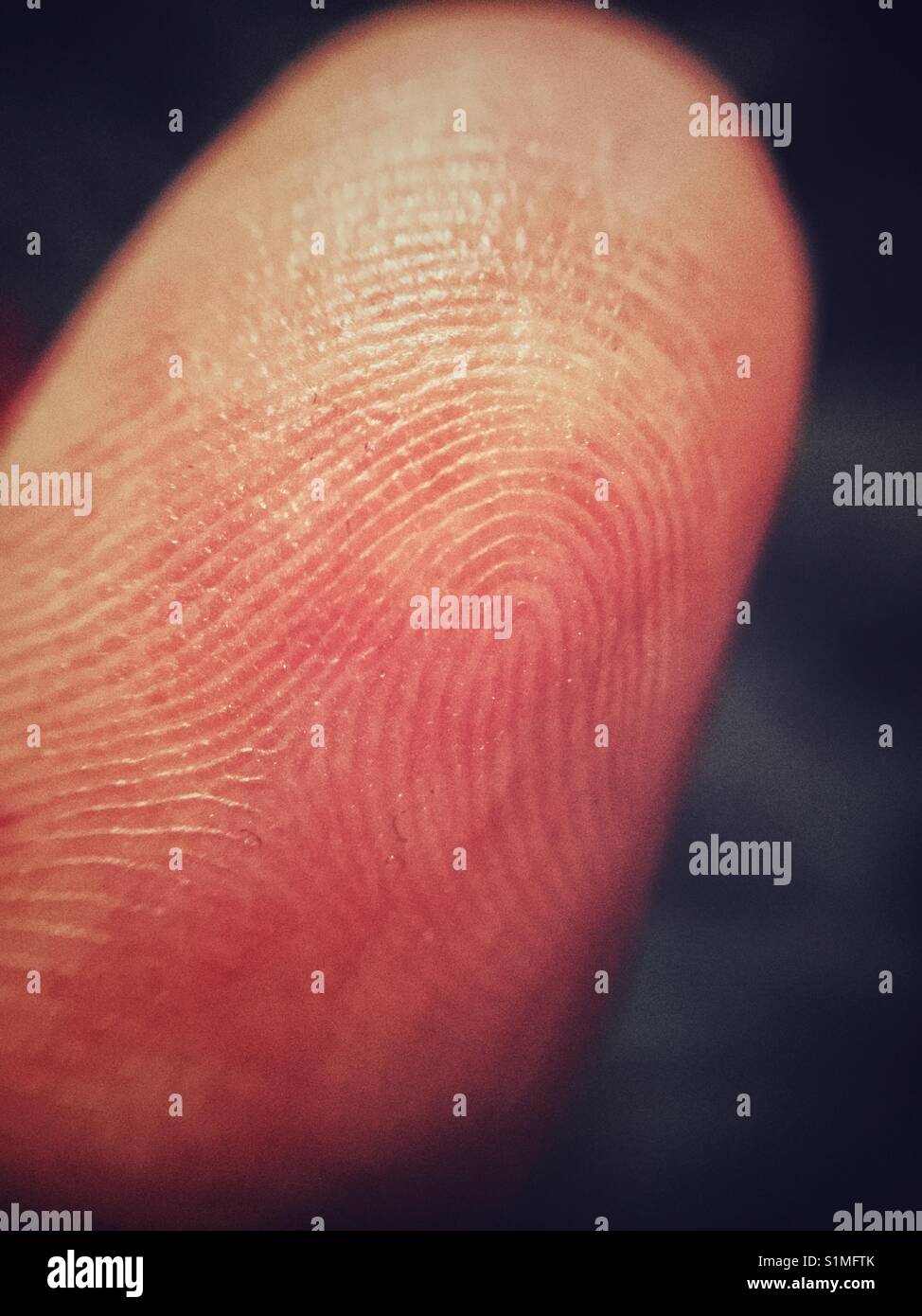 Fingerabdruck - Smartphone-aufgenommenes Stockfoto