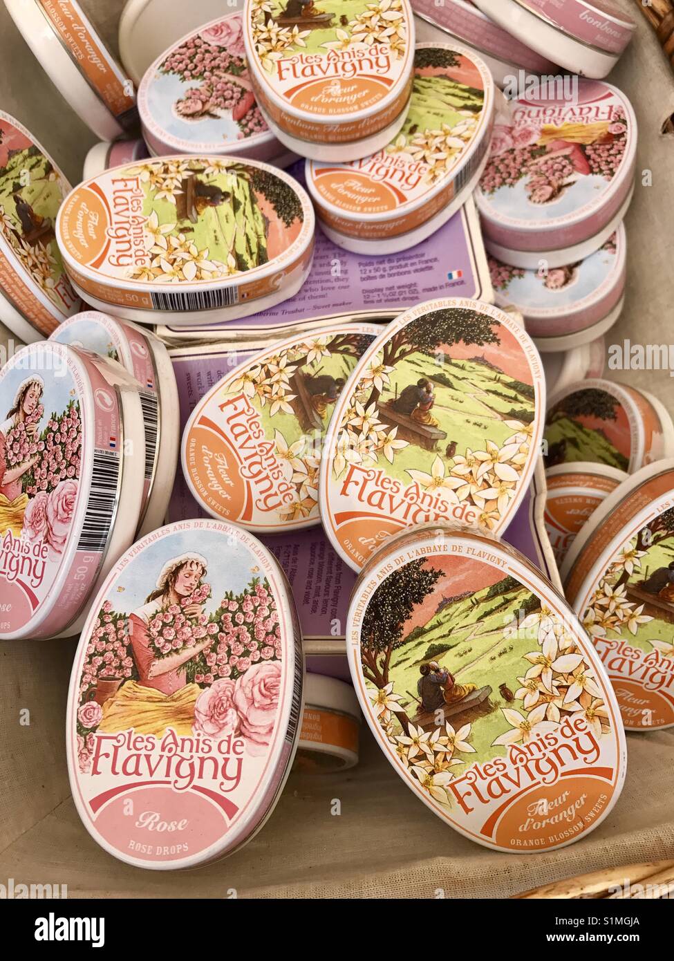 Les anis de Flavigny (Anise of Flavigny Candy), Frankreich Fr. - Smartphone-aufgenommenes Stockfoto