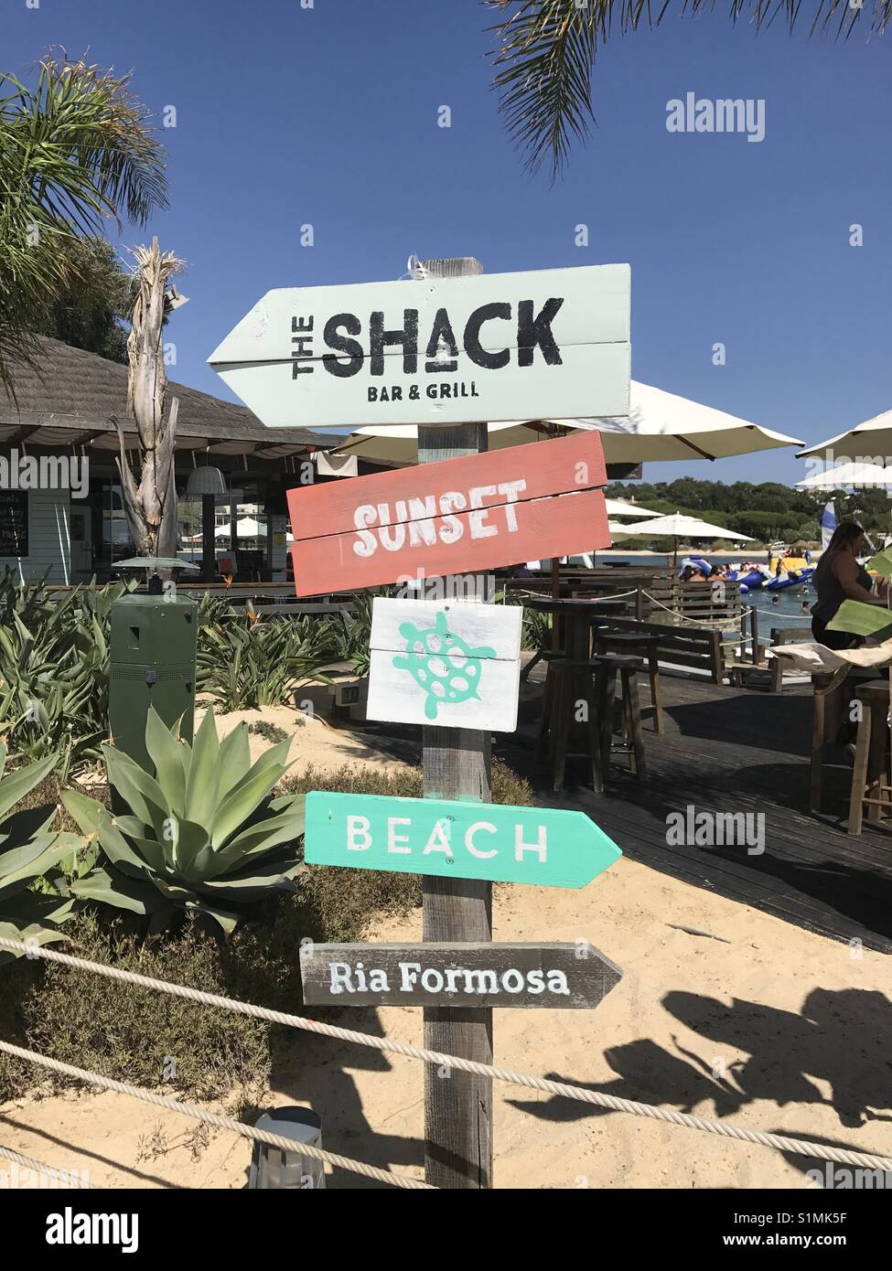 Das Shack bar in Quinta do Lago, Algarve, Portugal. Stockfoto