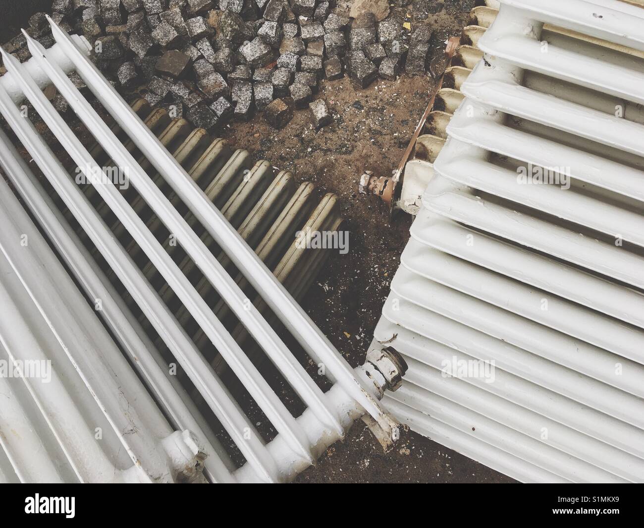Heizkörper verwendet - Smartphone-aufgenommenes Stockfoto