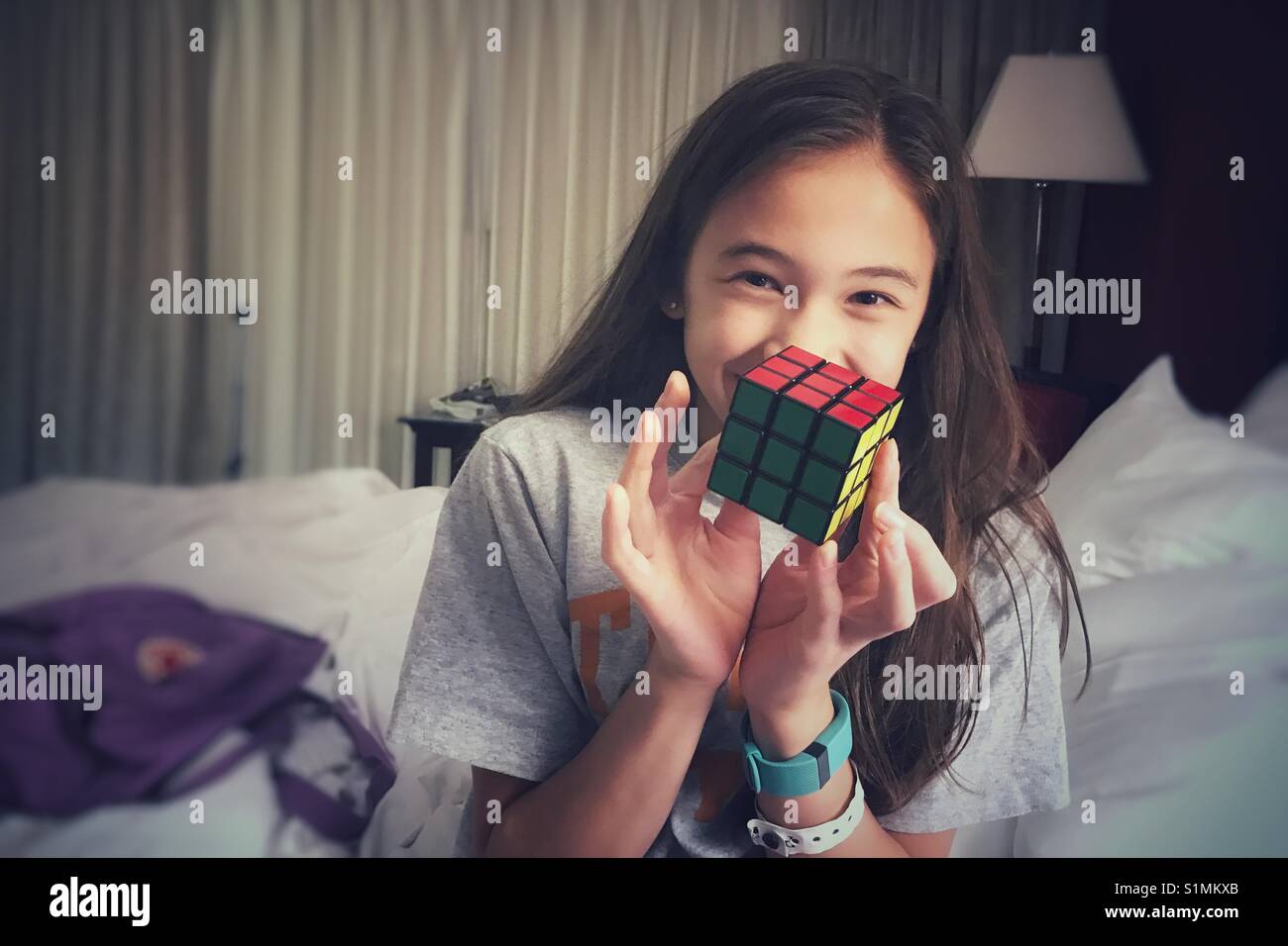 Rubik's Cube gelöst! Stockfoto