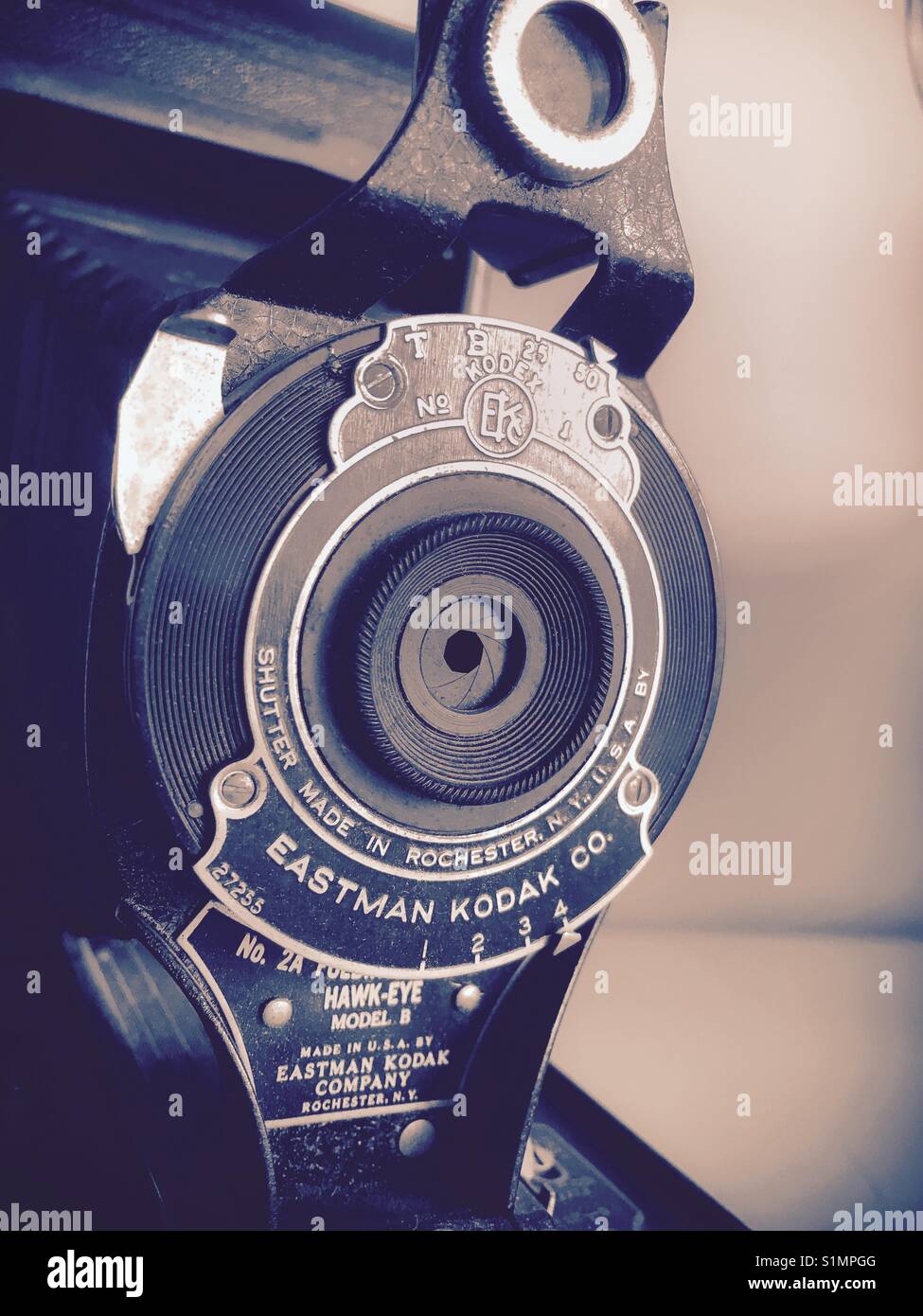 Antike Kamera Eastman Kodak. - Smartphone-aufgenommenes Stockfoto