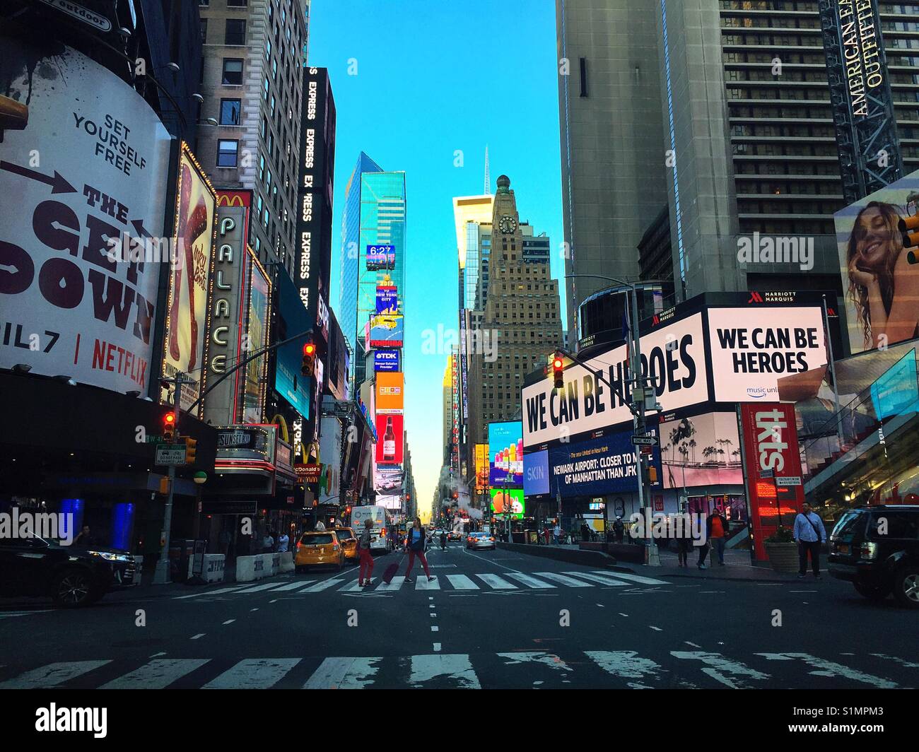 Morgens im Times Square.! Stockfoto