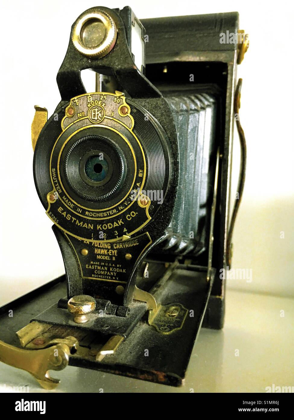 Eastman Kodak Antike Kamera - Smartphone-aufgenommenes Stockfoto