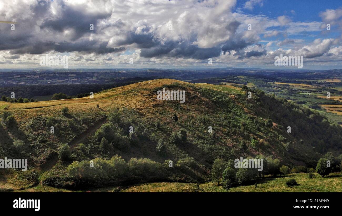 Ende Hügel auf der Malvern Hills uk Stockfoto