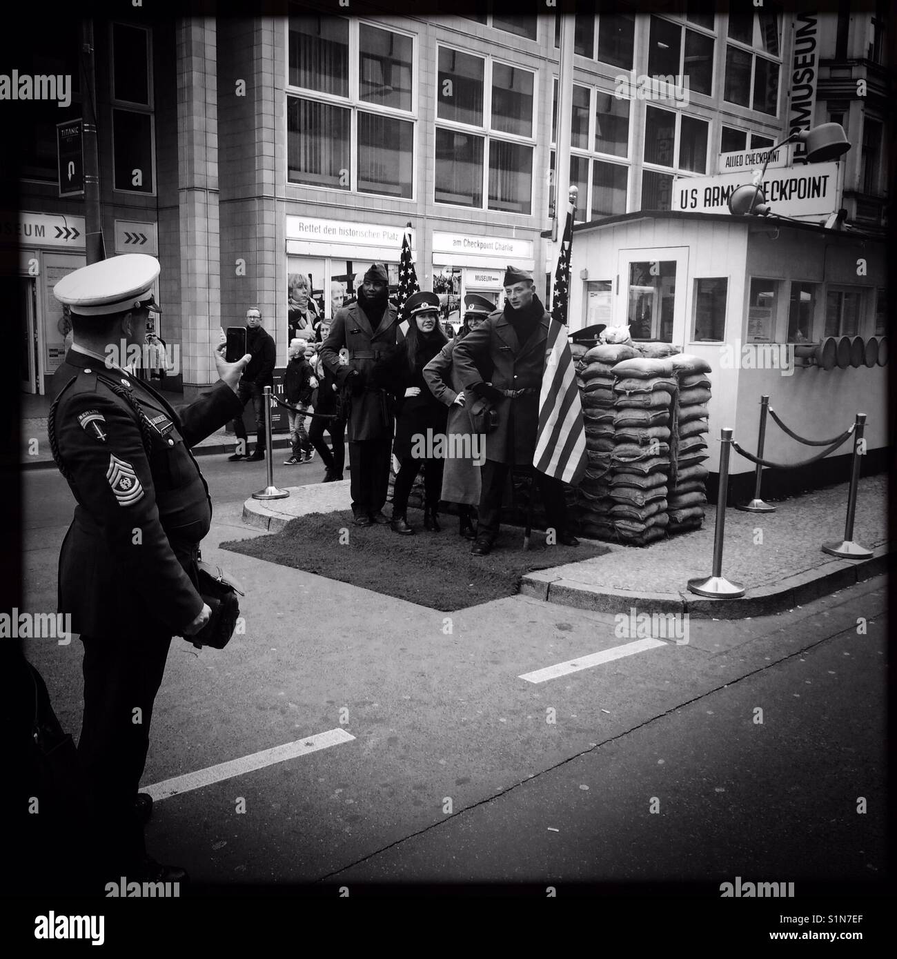 Checkpoint Charlie Berlin Stockfoto