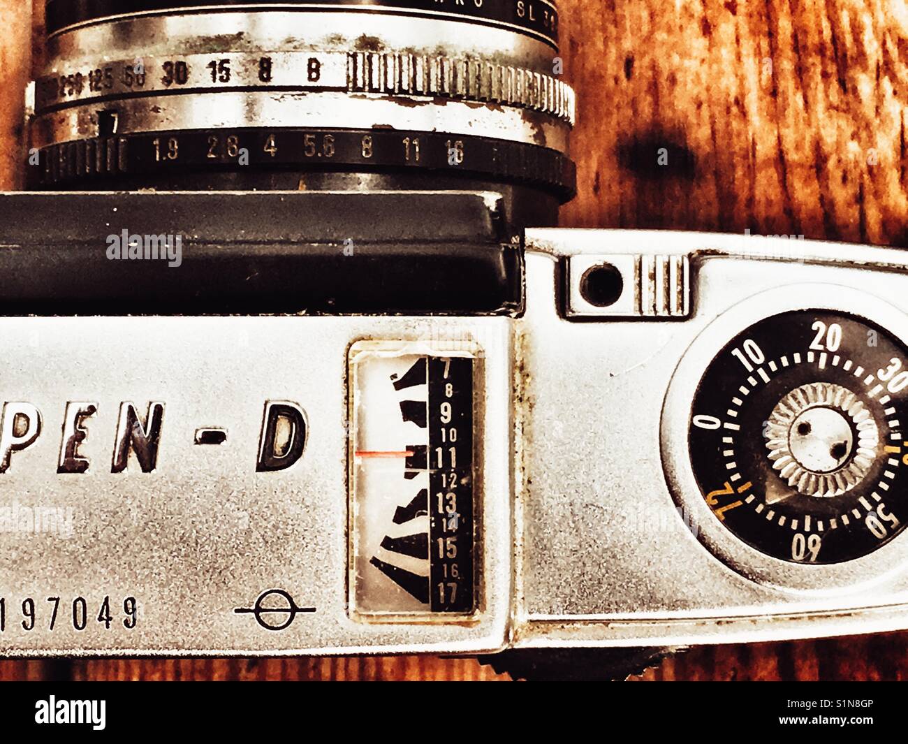 Olympus Pen D Hälfte frame Kamera mit 72 Bilder pro Film - Smartphone-aufgenommenes Stockfoto Olympus Pen D Hälfte frame Kamera mit 72 Bilder pro Film - Smartphone-aufgenommenes Stockfoto