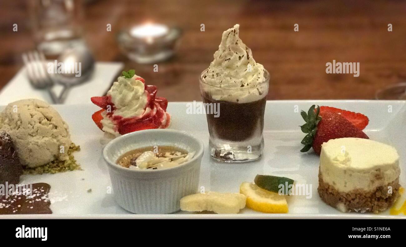 Platte von Desserts Stockfoto