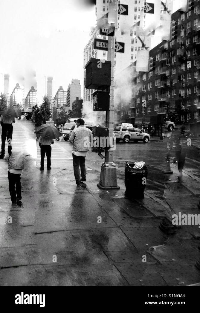 Mann auf New York Street Abstract Stockfoto