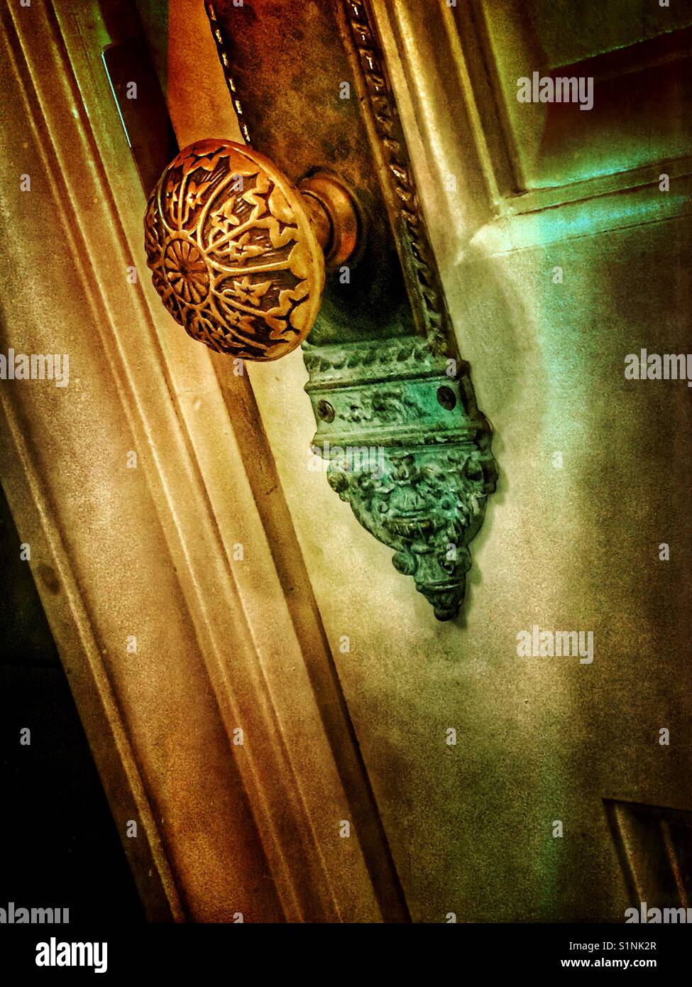 Dekorative Türgriff Stockfoto