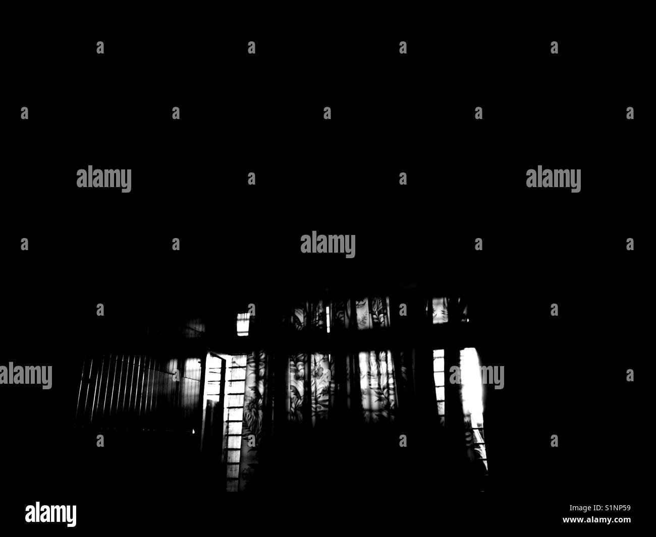 Black n White View der ein Zimmer Stockfoto