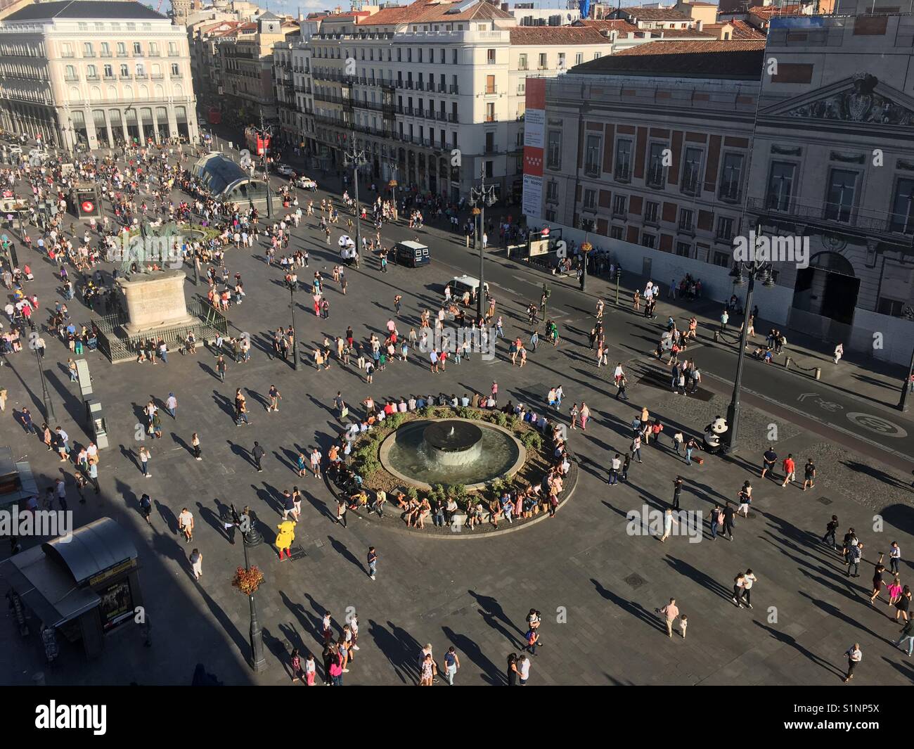 Tarde tranquila en La Puerta del Sol en Madrid España Stockfoto