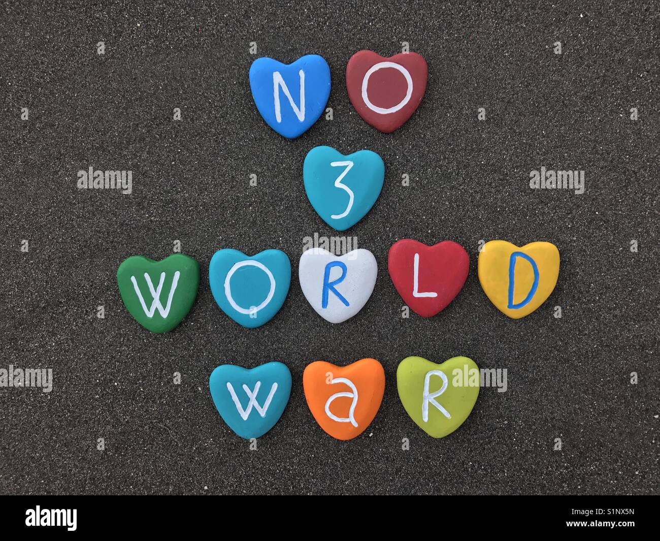 Kein 3. Weltkrieg slogan Stockfoto