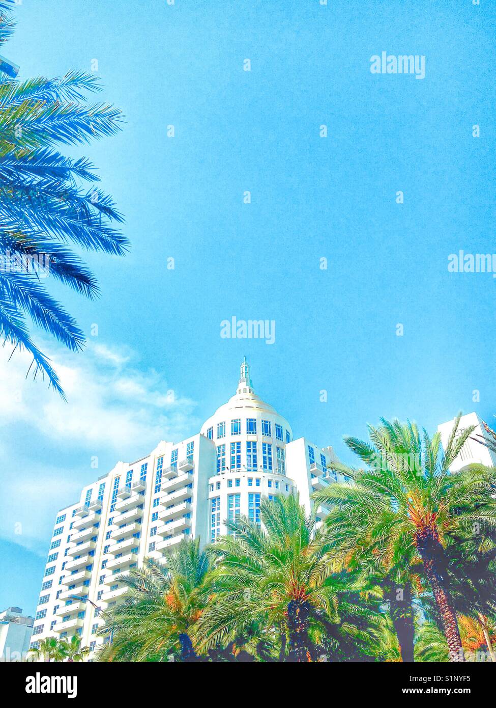 South Beach Hotel - Smartphone-aufgenommenes Stockfoto