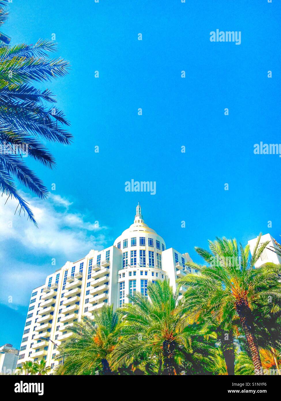 South Beach Hotel - Smartphone-aufgenommenes Stockfoto