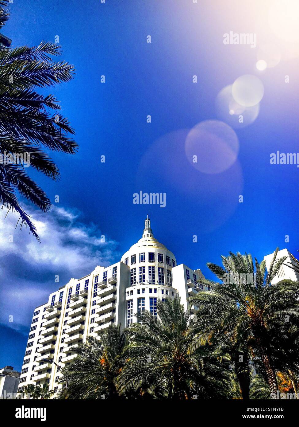 South Beach hotel - Smartphone-aufgenommenes Stockfoto
