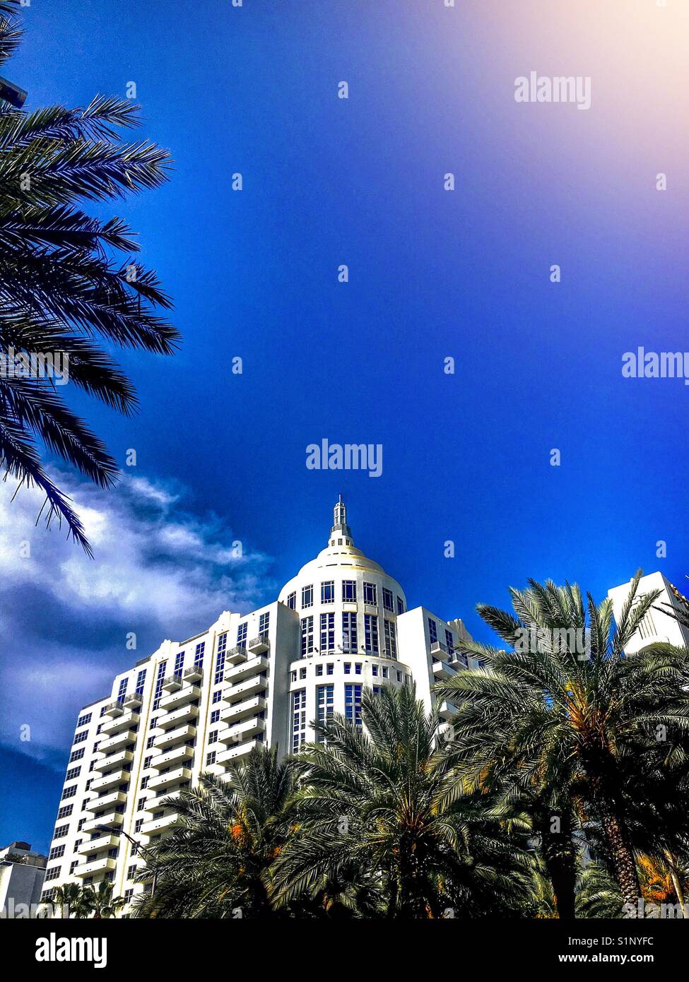 South Beach hotel - Smartphone-aufgenommenes Stockfoto