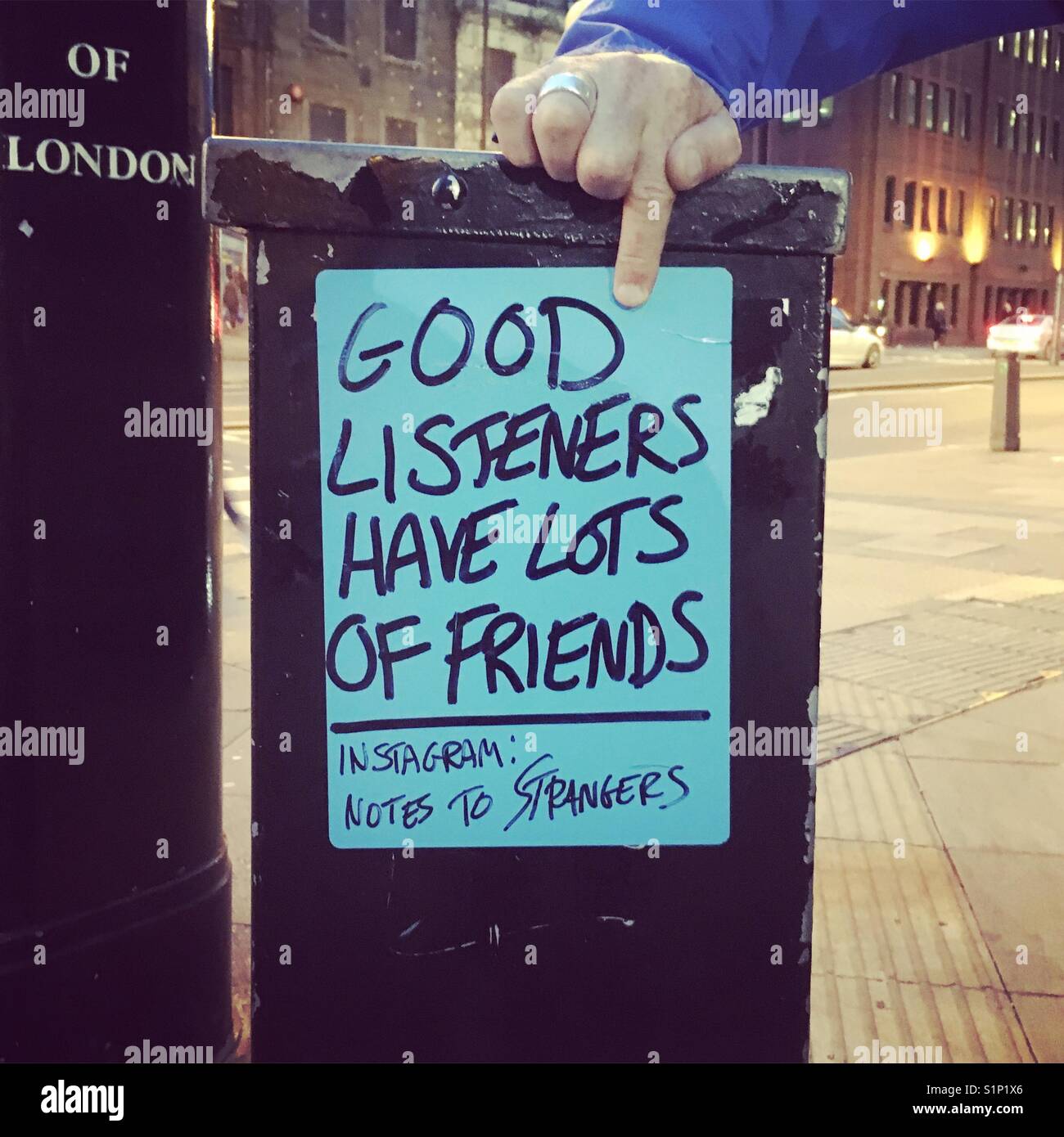 Poster Zitat auf der London Street. Stockfoto