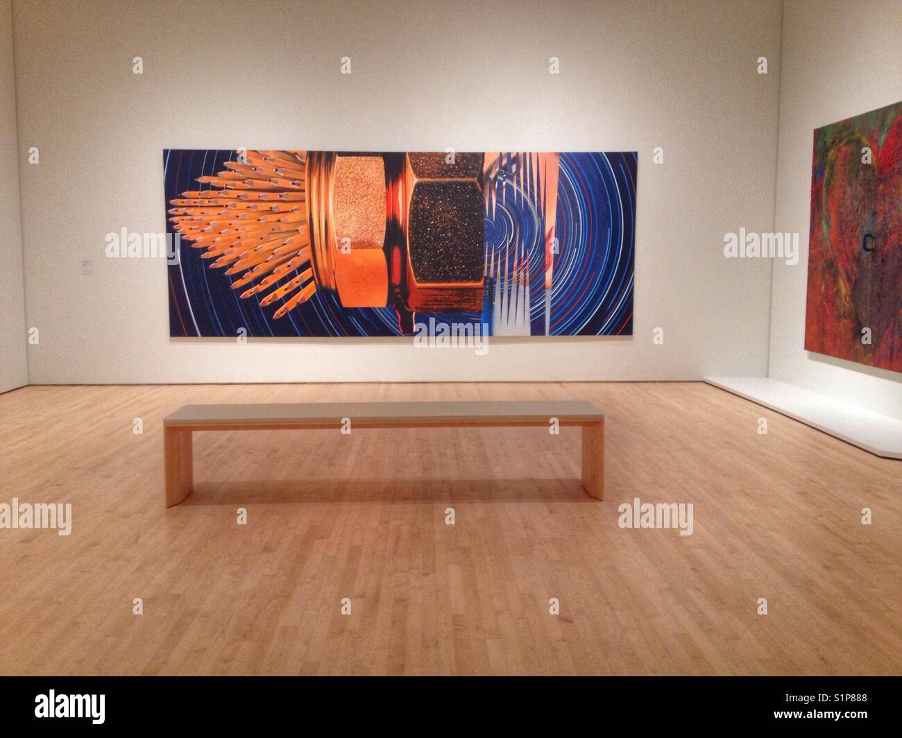 Moderne Kunst am SFMOMA - Smartphone-aufgenommenes Stockfoto