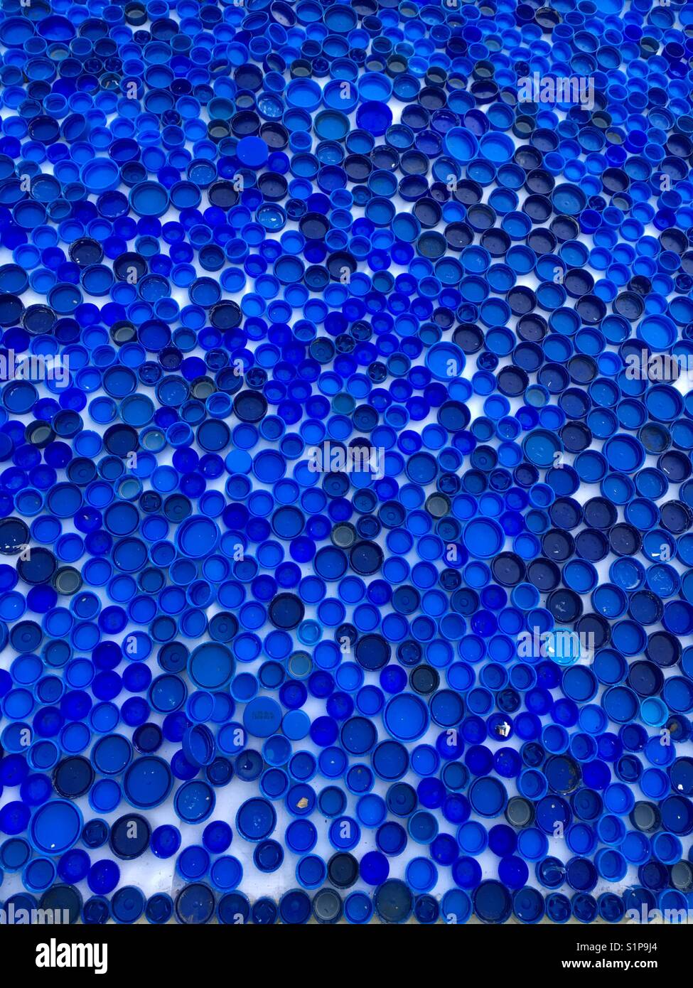 Blaue Flasche Oberseiten Stockfoto