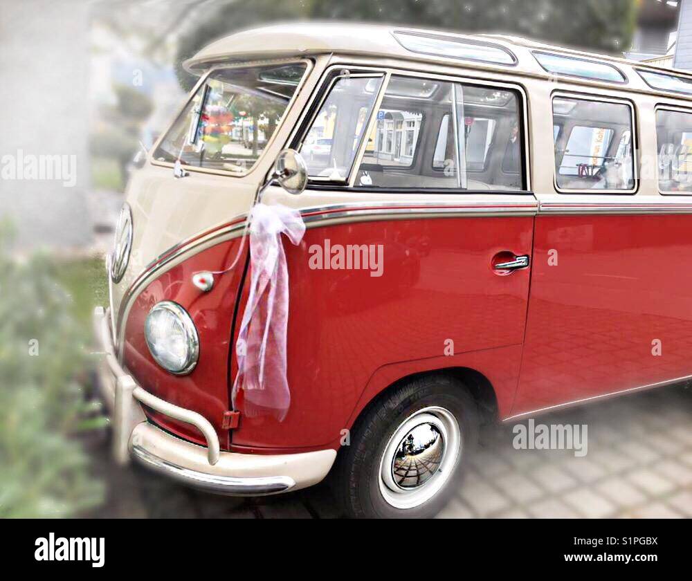 Feine Oldtimer VW Bulli. - Smartphone-aufgenommenes Stockfoto