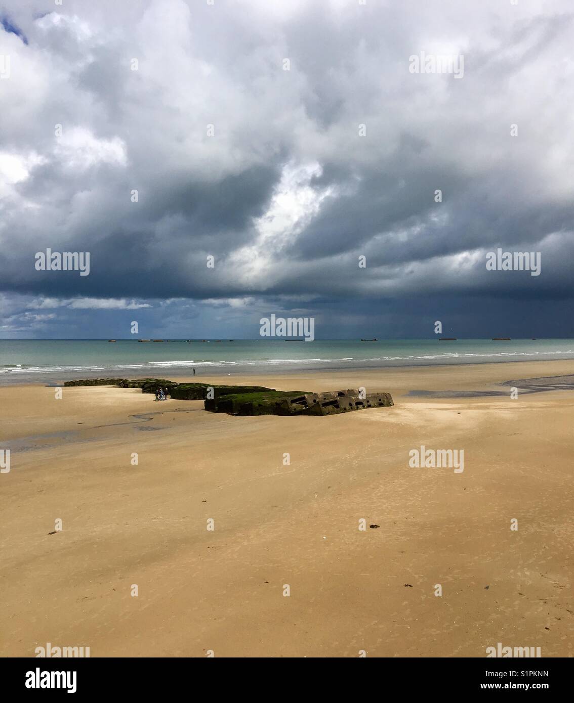 Arromanches-les-Bains, Gold Beach, Normandie, Frankreich Stockfoto