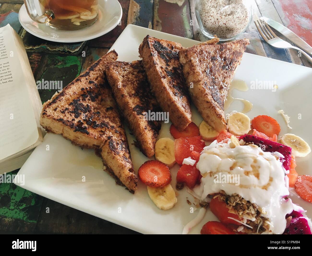 französischer Toast Frühstück Stockfoto